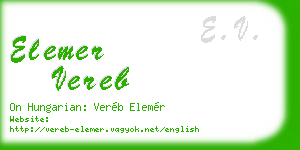 elemer vereb business card